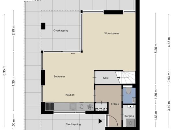 Plattegrond begane grond van Dorth31